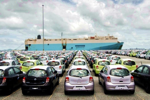 Nissan exports at Laem Chabang port (near Pattaya)