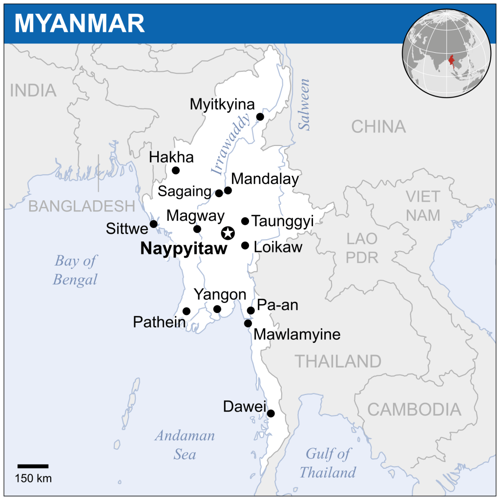 myanmar map