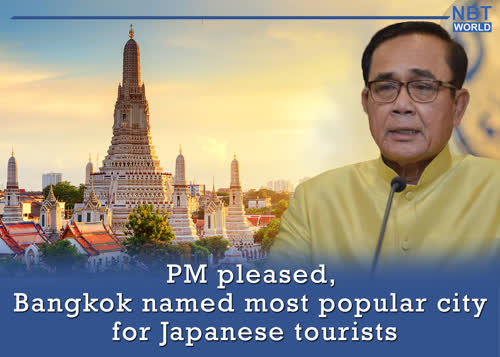 PM pleased, Bangkok named most popular city for Japanese tourists