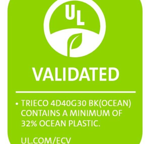 "ECV Ocean Plastic" certification mark issued by UL Solutions for Samyang Corp.