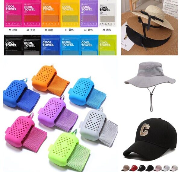 Sun Hats and Cooling Towels on the www.yiwugo.com.