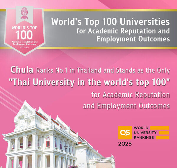 Chula Ranks No1 in Thailand and Stands as the Only