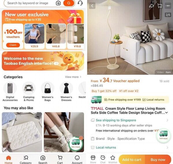 Taobao s first ever English app interface launches Singapore